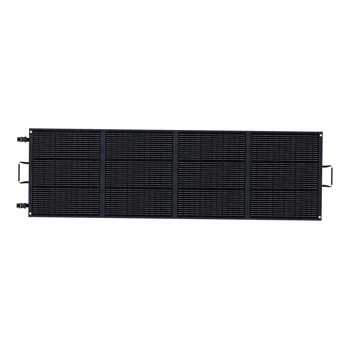 ABOK ASP200 foldable 200W solar panel shown fully unfolded in a straight front view.
